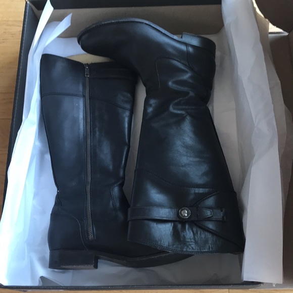 SALE- FRYE -Molly Button Tall- Black Extended Riding Boots 7.5 Medium - Picture 2 of 12